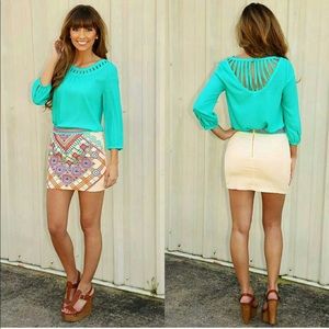 Hope’s multi color stitched skirt